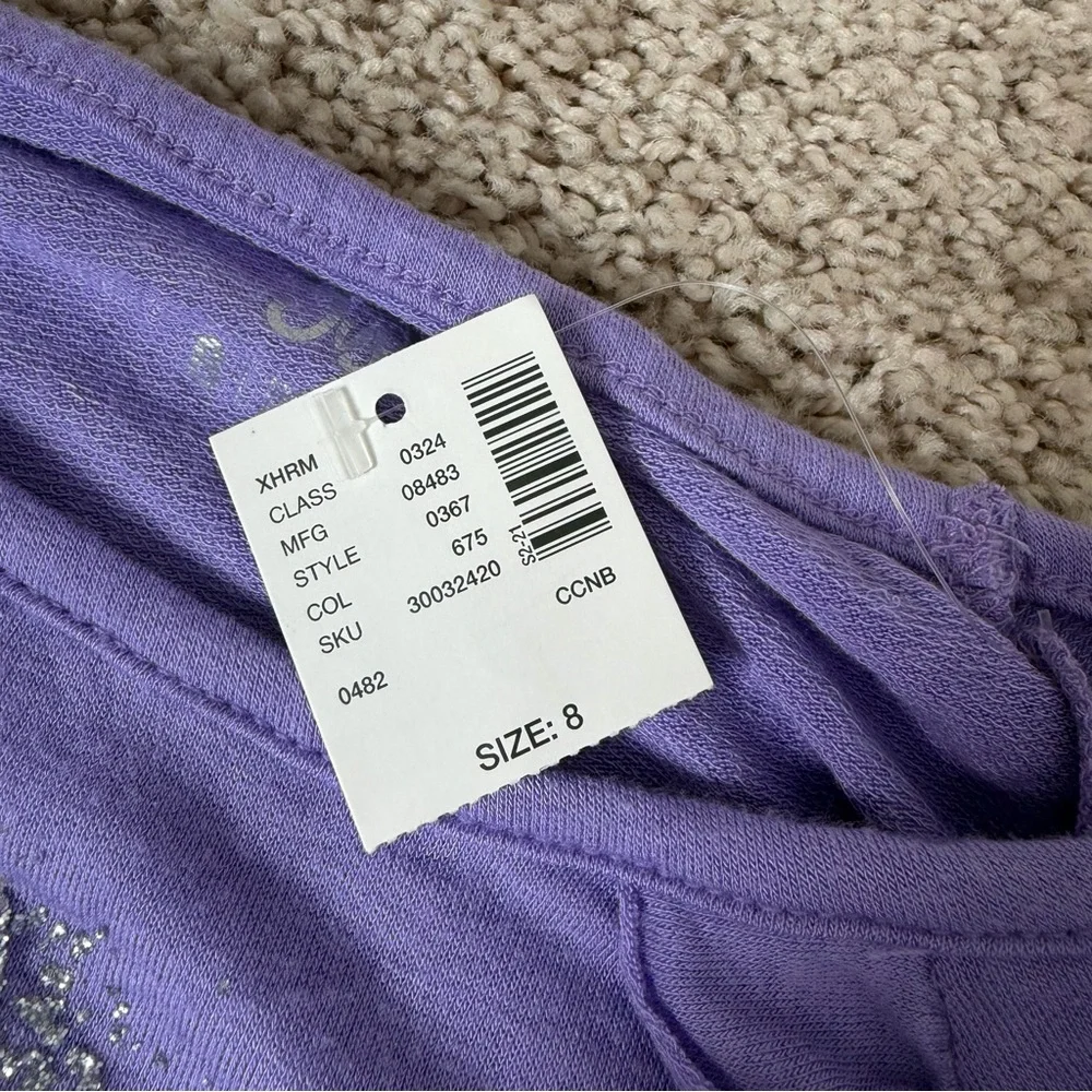 The Children's Place NWT Purple Sparkly Cheetah Star Long Sleeve Top Size 8